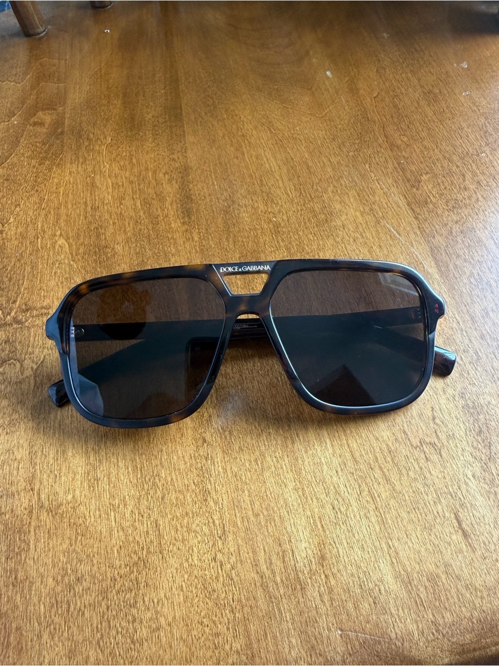 Dolce & Gabbana Tortoiseshell Frame Sunglasses with Black Lenses